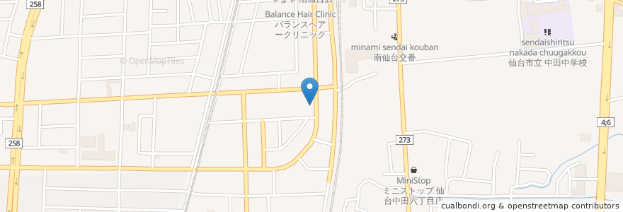 Mapa de ubicacion de 谷津動物病院 en Japan, Präfektur Miyagi, 仙台市, 太白区.
