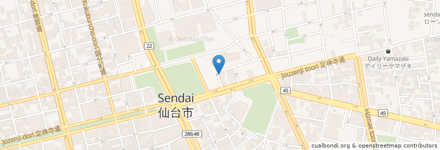Mapa de ubicacion de みそ家 en Jepun, 宮城県, 仙台市, 青葉区.