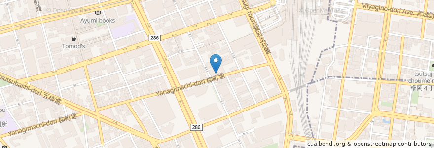 Mapa de ubicacion de らっしゃい en 일본, 미야기현, 仙台市, 青葉区.
