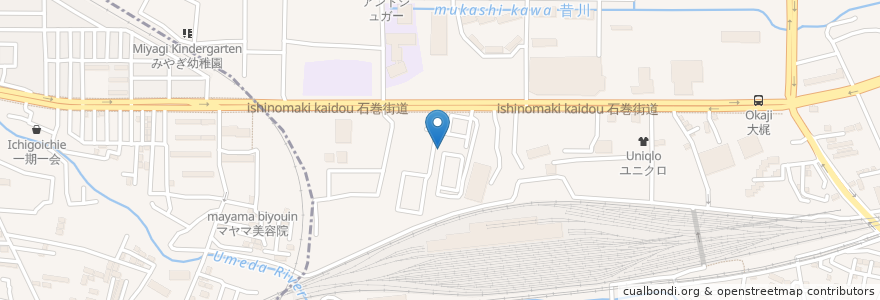 Mapa de ubicacion de ケンタッキーフライドチキン セラビ幸町店 en 日本, 宫城县, 仙台市, 宮城野区.