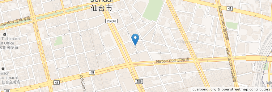 Mapa de ubicacion de 本町バル アレグレッツァ en Japan, 宮城県, 仙台市, 青葉区.