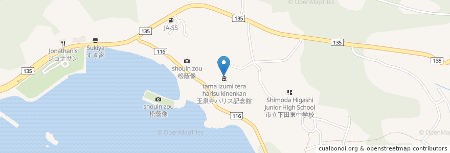 Mapa de ubicacion de Gyokusenji 玉泉寺 en 日本, 静岡県, 下田市.