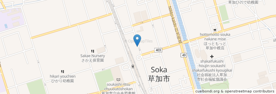 Mapa de ubicacion de カラオケBanBan en Japan, Präfektur Saitama, 草加市.