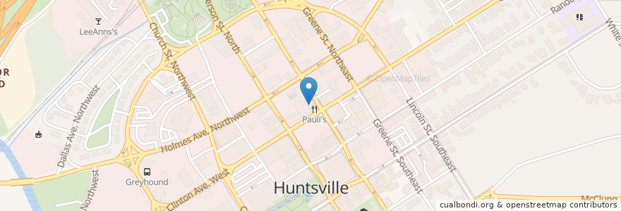 Mapa de ubicacion de Humphrey's en ایالات متحده آمریکا, آلاباما, Huntsville, Madison County.
