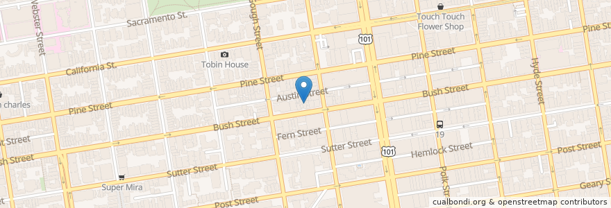 Mapa de ubicacion de Audium en アメリカ合衆国, カリフォルニア州, サンフランシスコ, San Francisco.