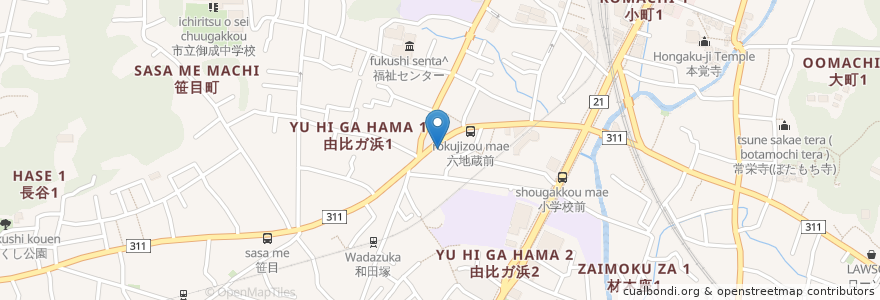 Mapa de ubicacion de かまくらファミリークリニック en Jepun, 神奈川県, 鎌倉市.