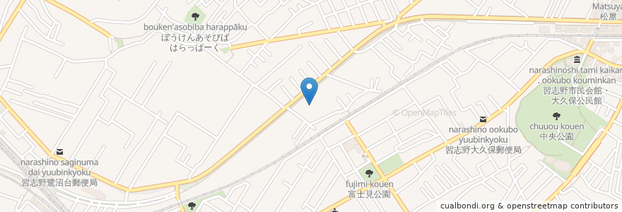Mapa de ubicacion de 菜々の湯 en اليابان, 千葉県, 習志野市.