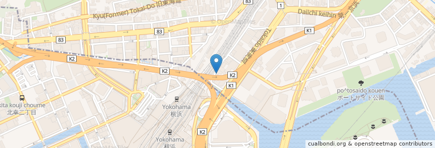 Mapa de ubicacion de Pronto en Japan, Präfektur Kanagawa, Yokohama, 神奈川区.