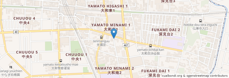 Mapa de ubicacion de お好み焼き道とん堀 en 일본, 가나가와현, 大和市.