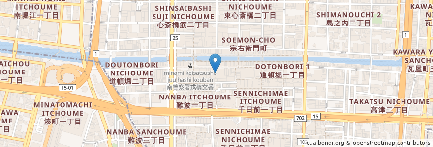 Mapa de ubicacion de JUZA en Japan, Osaka Prefecture, Osaka, Chuo.
