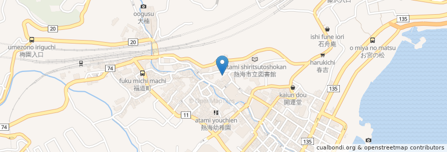Mapa de ubicacion de 日航亭・大湯 en Japon, Préfecture De Shizuoka, 熱海市.