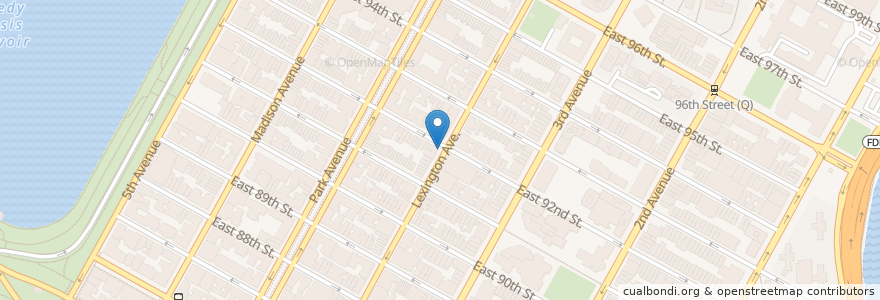 Mapa de ubicacion de USPS en Amerika Syarikat, New York, New York, New York County, Manhattan, Manhattan Community Board 8.