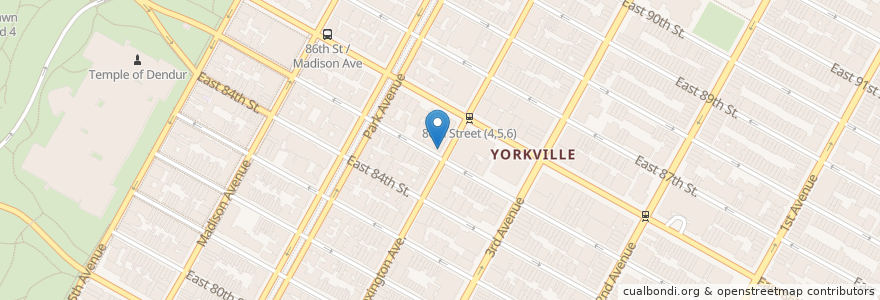 Mapa de ubicacion de Metropolitan commercial Bank en 미국, 뉴욕, New York, New York County, Manhattan, Manhattan Community Board 8.