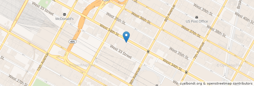 Mapa de ubicacion de Starbucks en 美利坚合众国/美利堅合眾國, 纽约州 / 紐約州, 纽约, 纽约县, Manhattan, Manhattan Community Board 4.