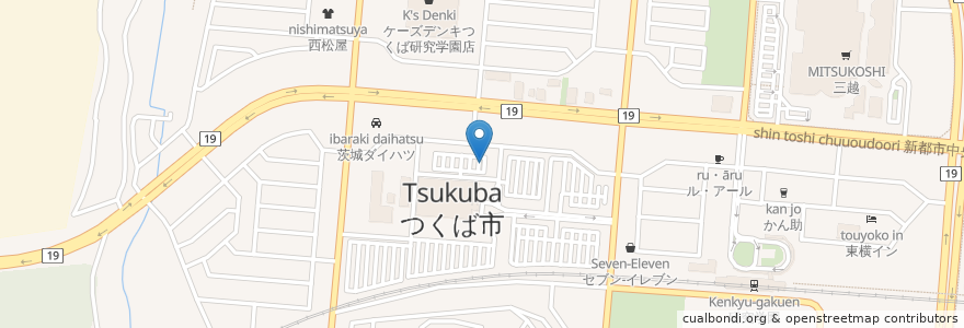 Mapa de ubicacion de つくば市役所コミュニティ棟 en 日本, 茨城県, 筑波市.