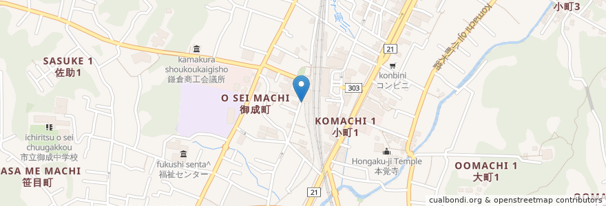 Mapa de ubicacion de cafe RONDINO en Japonya, 神奈川県, 鎌倉市.
