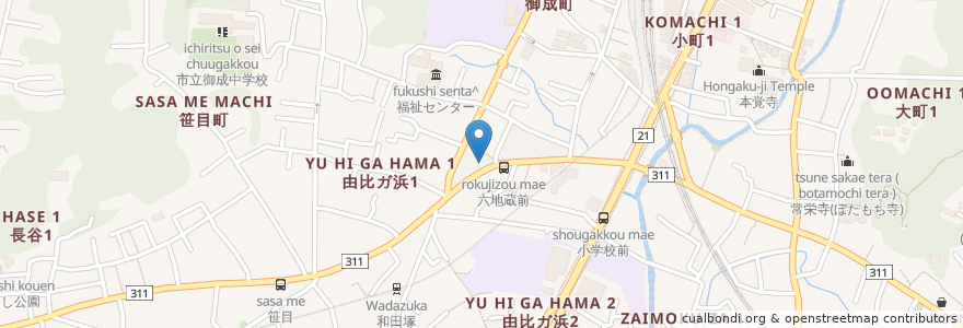 Mapa de ubicacion de アースサポート　鎌倉 en 日本, 神奈川県, 鎌倉市.
