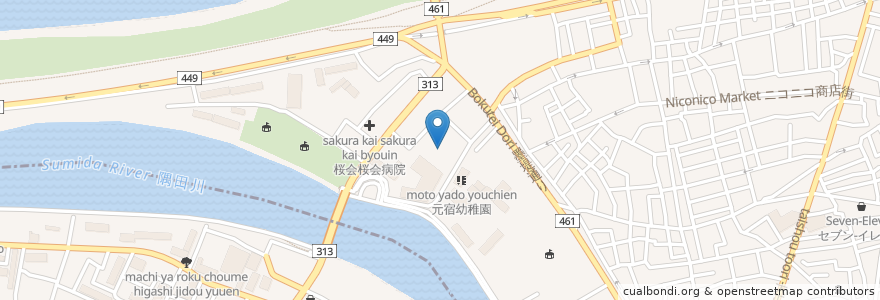 Mapa de ubicacion de 8号館 en Giappone, Tokyo, 足立区.