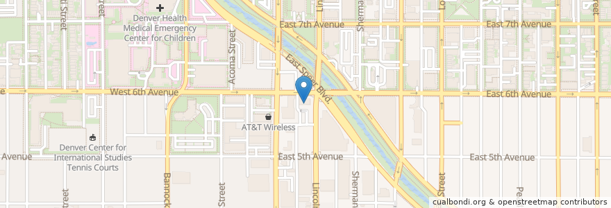 Mapa de ubicacion de Zaika Indian Express en United States, Colorado, Denver County, Denver.