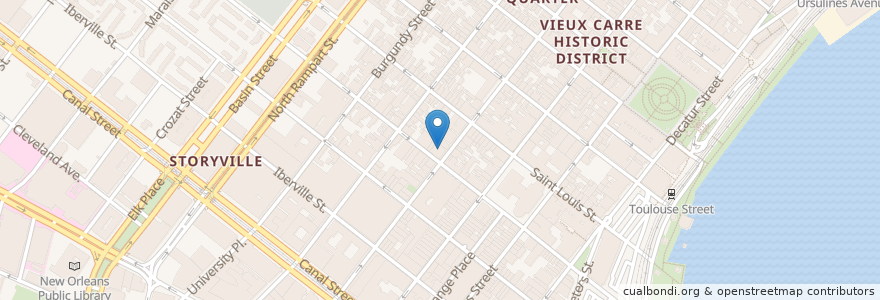 Mapa de ubicacion de Crescent City Pizza Works en États-Unis D'Amérique, Louisiane, Orleans Parish, La Nouvelle-Orléans.