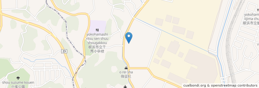 Mapa de ubicacion de 湯快爽快たや店 en ژاپن, 神奈川県, 横浜市, 栄区.