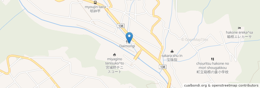 Mapa de ubicacion de 勘太郎の湯 en ژاپن, 神奈川県, 足柄下郡, 箱根町.