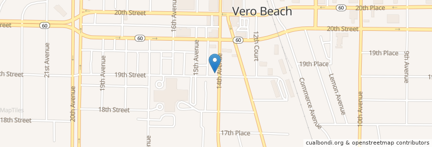 Mapa de ubicacion de Taco Dive en アメリカ合衆国, フロリダ州, Indian River County, Vero Beach.
