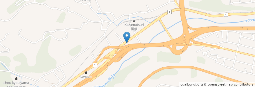 Mapa de ubicacion de 小田原温泉;八里 en Japan, Kanagawa Prefecture, Odawara.