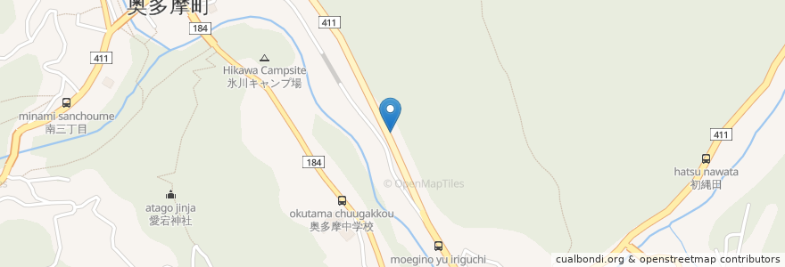 Mapa de ubicacion de 奥多摩温泉;もえぎの湯 en 日本, 東京都, 西多摩郡, 奥多摩町.