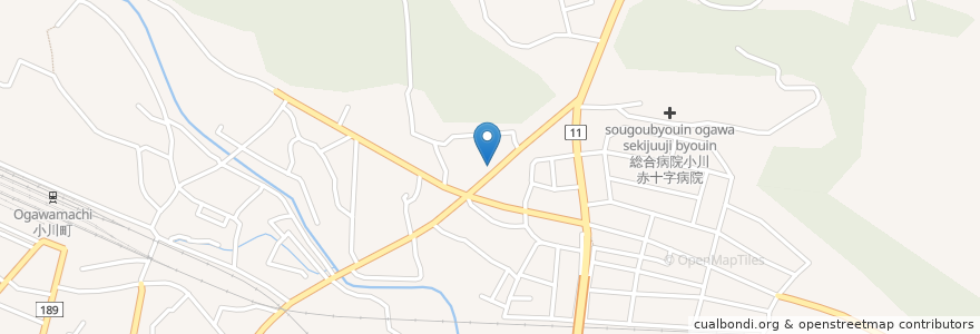 Mapa de ubicacion de おがわ温泉;花和楽の湯 en 日本, 埼玉县, 比企郡, 小川町.