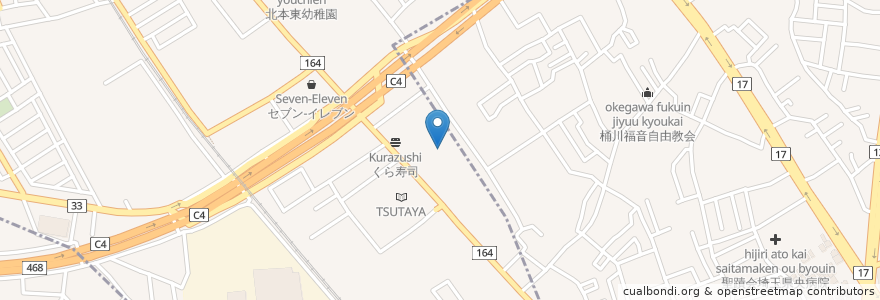 Mapa de ubicacion de 北本温泉;湯楽の里 en ژاپن, 埼玉県, 北本市.