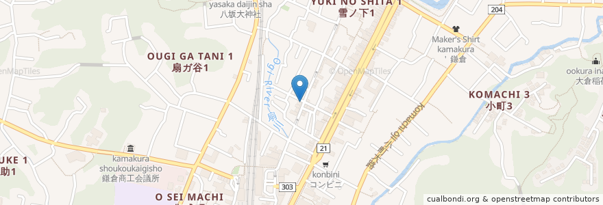 Mapa de ubicacion de 竹よし en Japón, Prefectura De Kanagawa, 鎌倉市.
