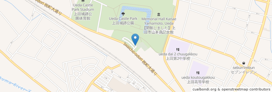 Mapa de ubicacion de 傾斜型・季節日時計 en Япония, Нагано, 上田市.