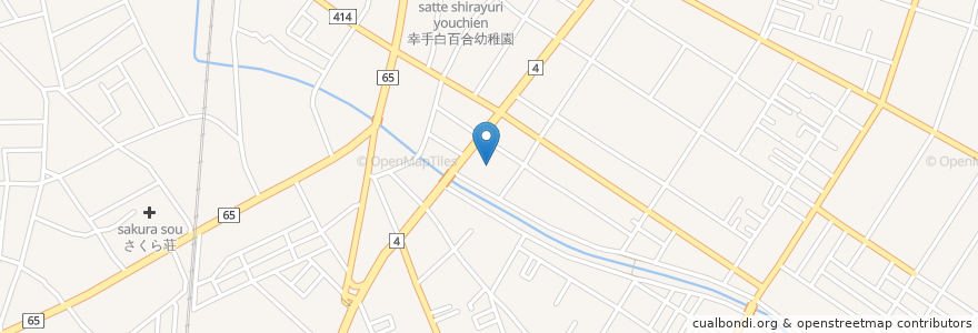 Mapa de ubicacion de 極楽湯幸手店 en Japon, Préfecture De Saitama, 幸手市.