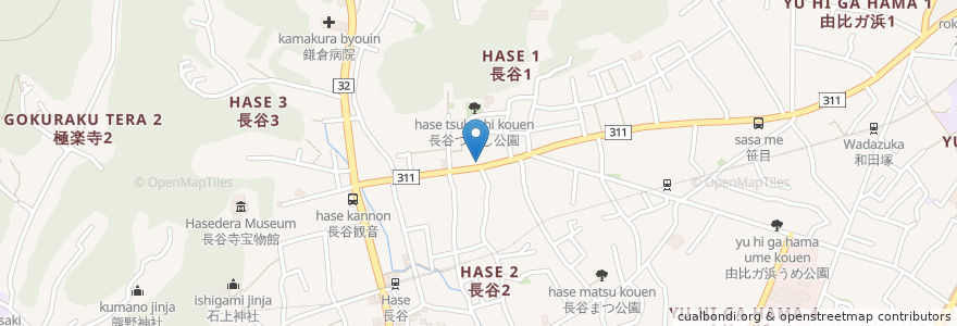 Mapa de ubicacion de OKASHI 0467 en Япония, Канагава, Камакура.