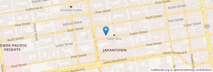 Mapa de ubicacion de Nihonmachi Little Friends en United States, California, San Francisco City And County, San Francisco.