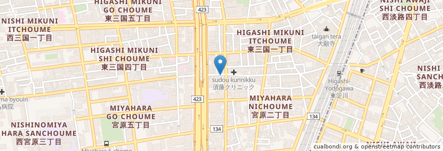 Mapa de ubicacion de ABON en Japonya, 大阪府, 大阪市, 淀川区.