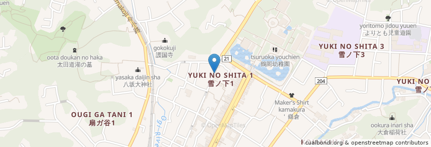 Mapa de ubicacion de 鎌倉点心 en ژاپن, 神奈川県, 鎌倉市.