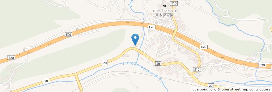 Mapa de ubicacion de お食事 いなり en 日本, 山梨県, 大月市.