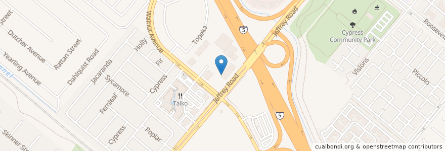 Mapa de ubicacion de Running Chicken en 美利坚合众国/美利堅合眾國, 加利福尼亚州/加利福尼亞州, Orange County, Irvine.
