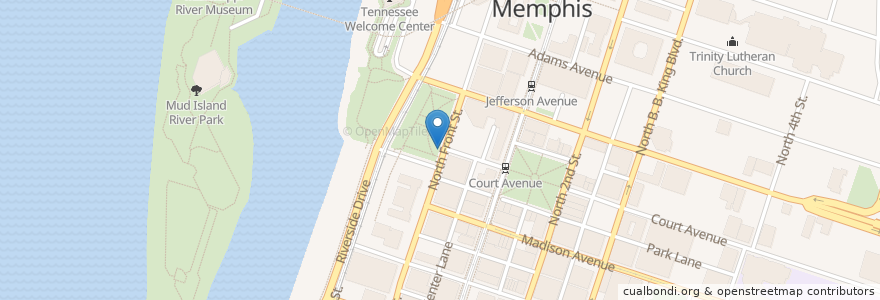 Mapa de ubicacion de Explore Bike Share en United States, Tennessee, Shelby County, Memphis.