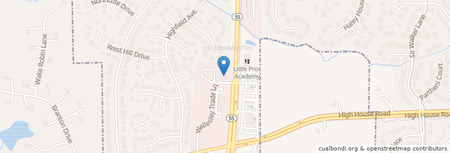 Mapa de ubicacion de High House Oral Surgery en United States, North Carolina, Wake County, Cary.
