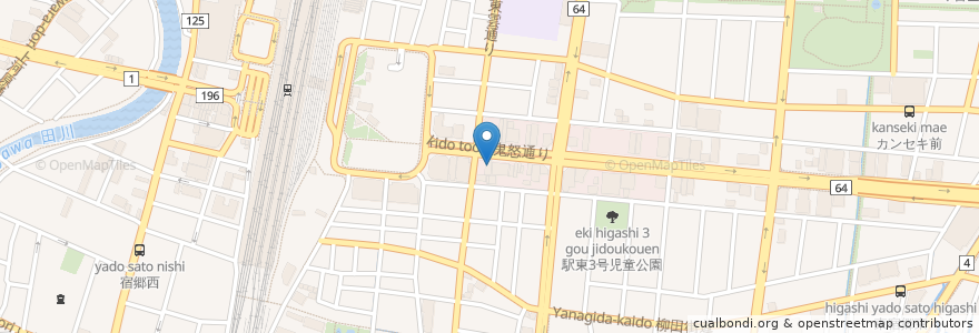 Mapa de ubicacion de にく源 en 日本, 栃木県, 宇都宮市.