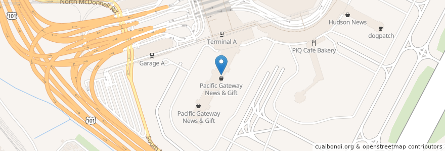 Mapa de ubicacion de Amoura Café en United States, California, San Mateo County.