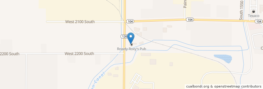 Mapa de ubicacion de Rowdy Roxy's Pub en الولايات المتّحدة الأمريكيّة, يوتا, Weber County, West Haven.