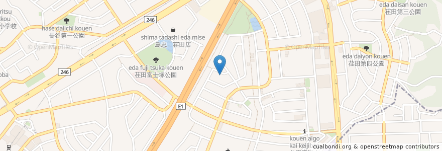 Mapa de ubicacion de チケパ en 日本, 神奈川縣, 横滨市, 青葉区.