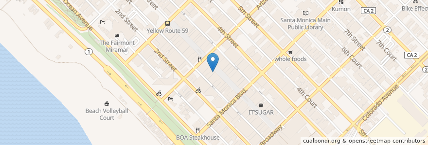 Mapa de ubicacion de Johnny Rockets en Stati Uniti D'America, California, Los Angeles County.