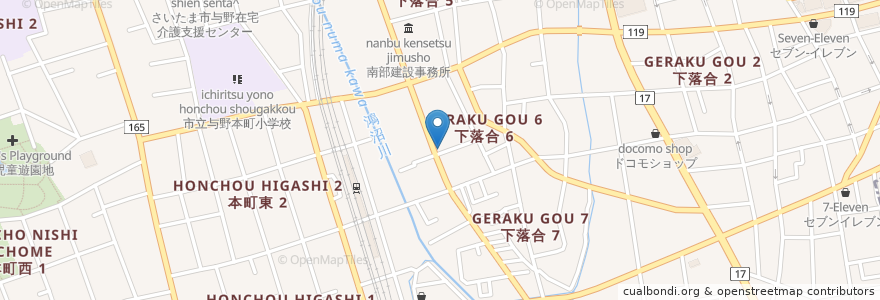 Mapa de ubicacion de 京埼歯科医院 en 일본, 사이타마현, さいたま市, 中央区.