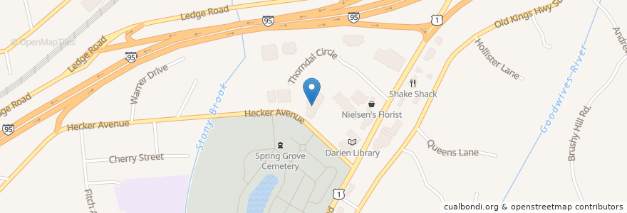 Mapa de ubicacion de Darien Police Station en 미국, 코네티컷, Fairfield County, Darien.