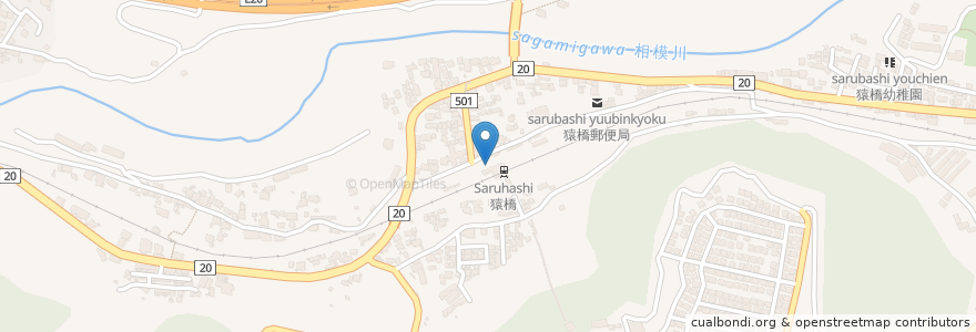 Mapa de ubicacion de 山梨中央銀行キャッシュコーナー en 일본, 야마나시현, 大月市.
